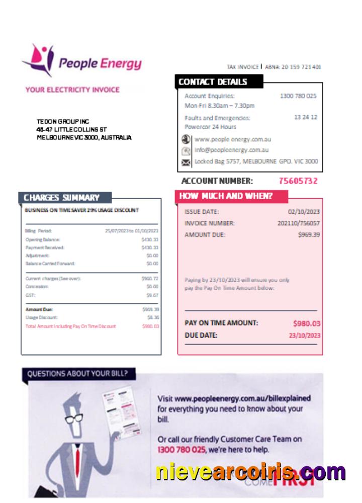 People Energy electricity utility business bill